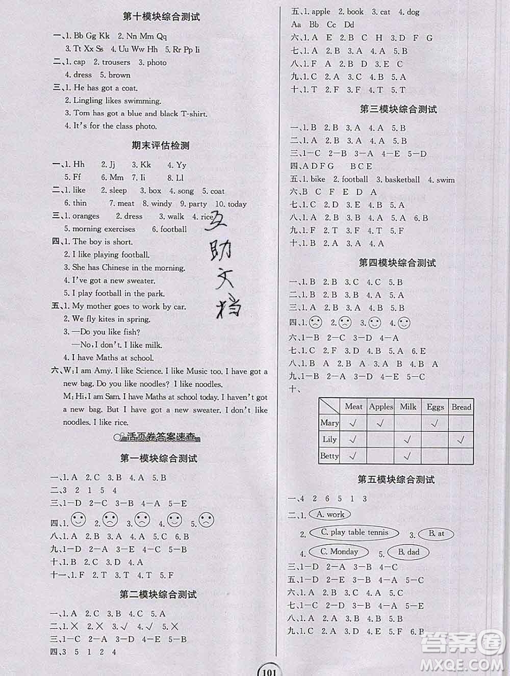 延邊大學(xué)出版社2020新版世紀(jì)金榜金榜小博士三年級(jí)英語下冊(cè)外研版答案