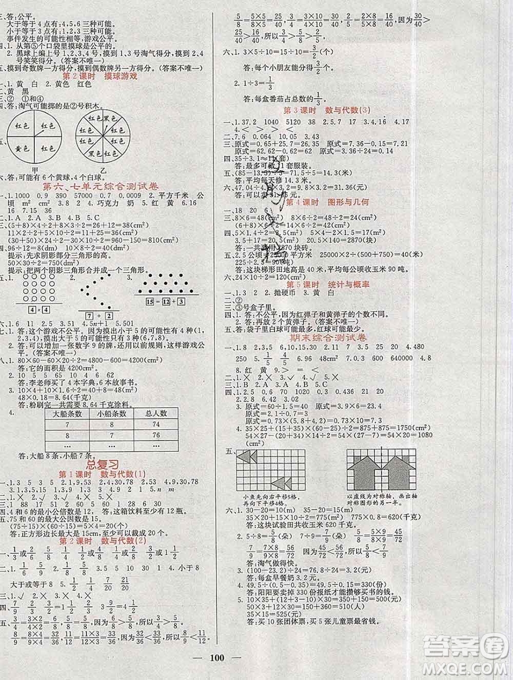 沈陽出版社2019年秋課堂點(diǎn)睛五年級數(shù)學(xué)上冊北師版參考答案