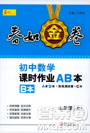 春如金卷2019初中數(shù)學(xué)課時作業(yè)AB本七年級上冊B本答案
