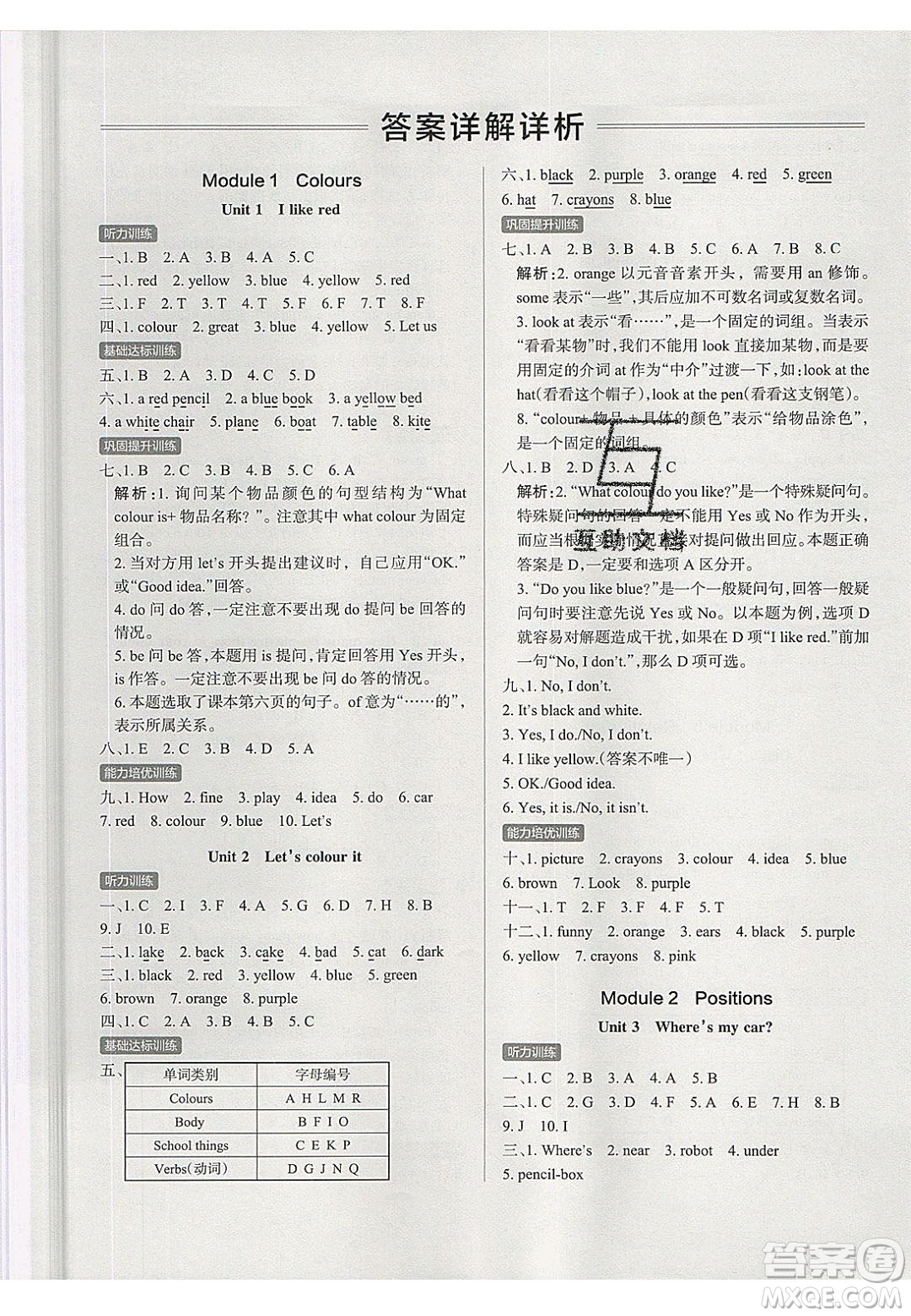2020年P(guān)ASS小學(xué)學(xué)霸作業(yè)本三年級(jí)英語下冊JK版廣州專版答案