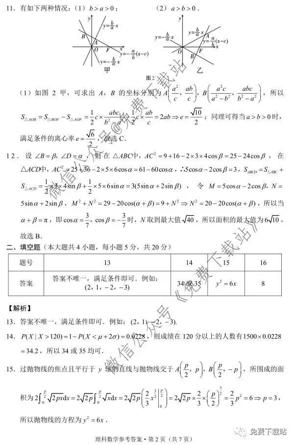 云南師大附中2020屆高三第五次月考理科數(shù)學(xué)試題及答案