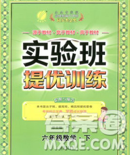 春雨教育2020春實(shí)驗(yàn)班提優(yōu)訓(xùn)練六年級數(shù)學(xué)下冊人教版答案
