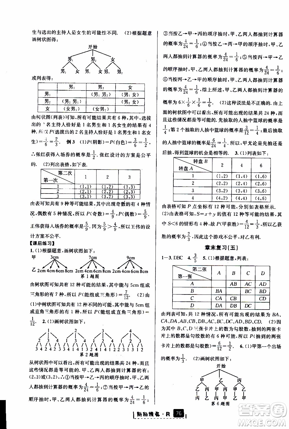 勵(lì)耘書業(yè)2019年勵(lì)耘新同步數(shù)學(xué)九年級(jí)全一冊(cè)人教版參考答案
