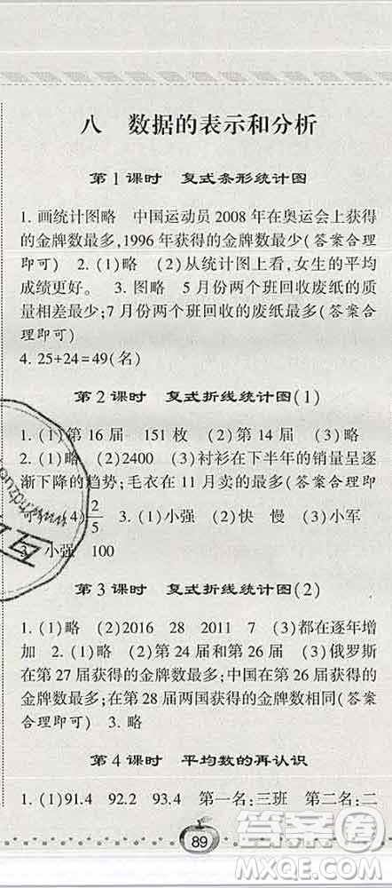 寧夏人民教育出版社2020春經(jīng)綸學(xué)典課時(shí)作業(yè)五年級(jí)數(shù)學(xué)下冊(cè)北師版答案