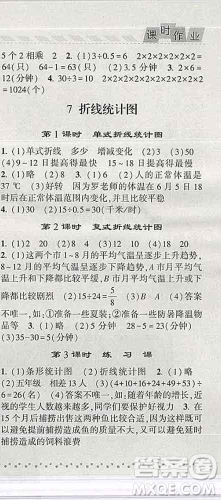 寧夏人民教育出版社2020春經(jīng)綸學(xué)典課時(shí)作業(yè)五年級數(shù)學(xué)下冊人教版答案