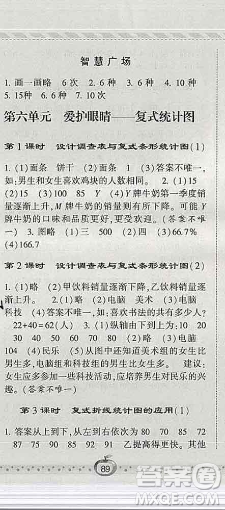 寧夏人民教育出版社2020春經綸學典課時作業(yè)五年級數學下冊青島版答案