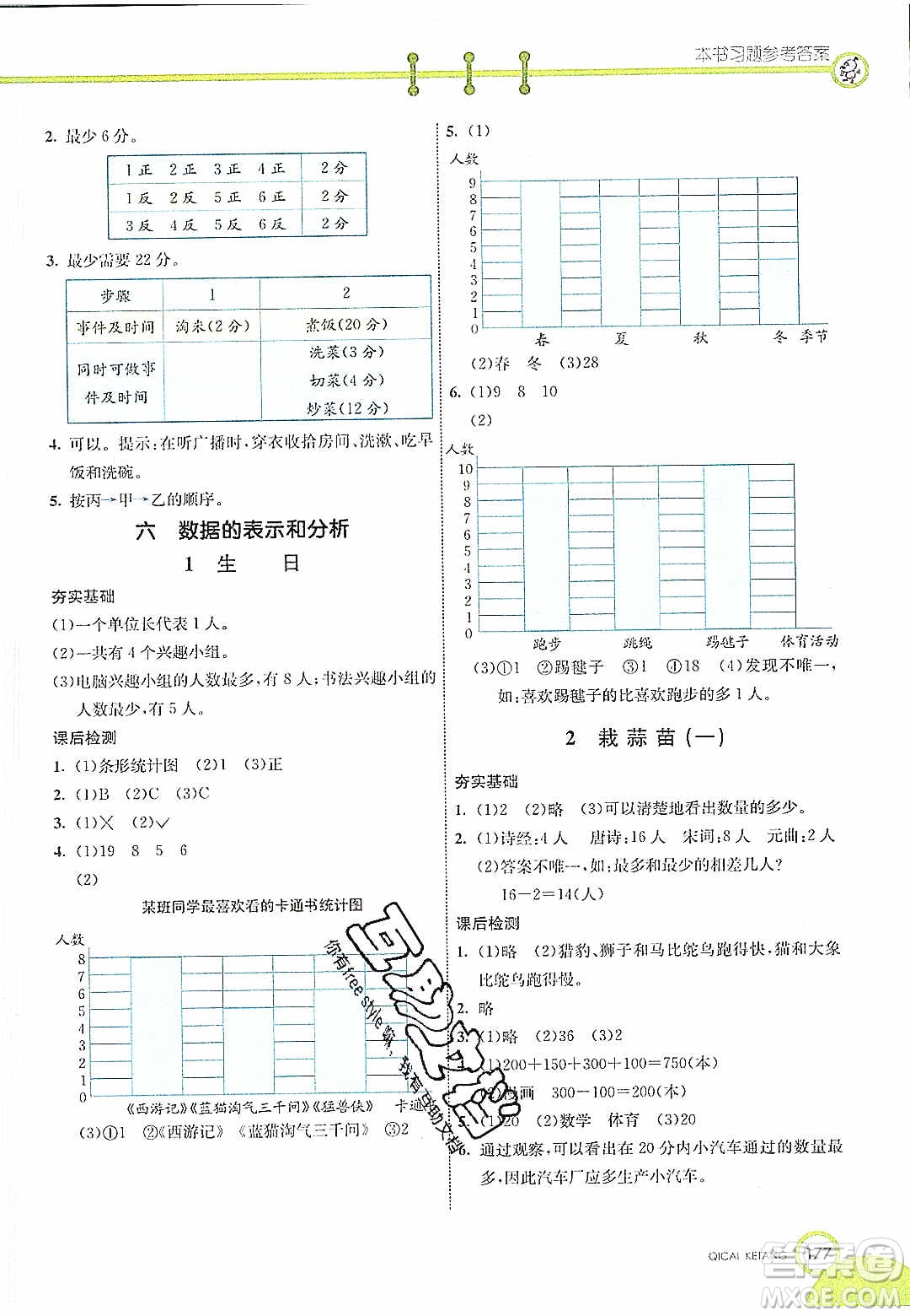 河北教育出版社2020年春七彩課堂四年級數學下冊北師大版答案