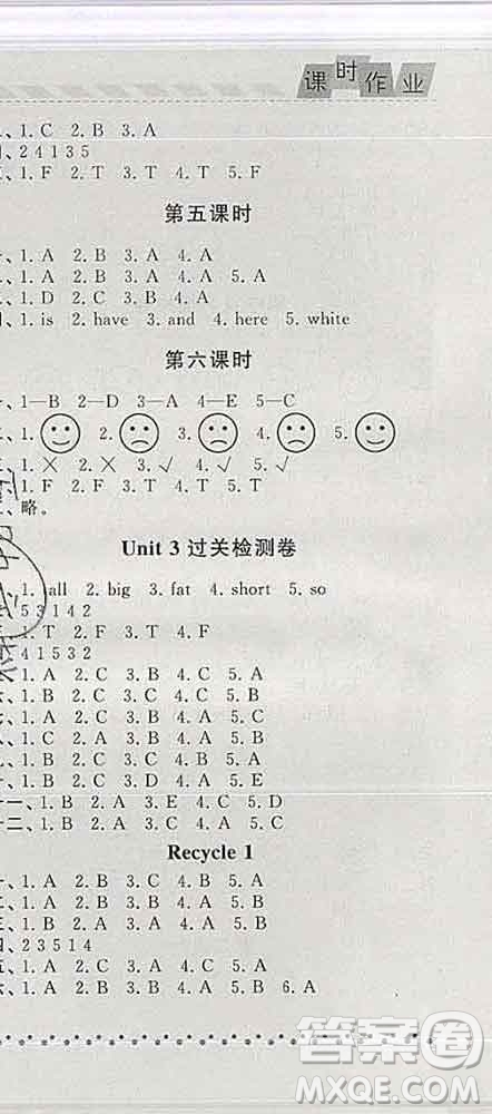 寧夏人民教育出版社2020春經(jīng)綸學(xué)典課時(shí)作業(yè)三年級英語下冊人教版答案