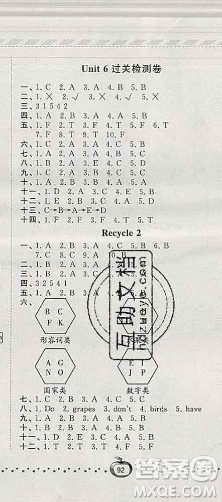 寧夏人民教育出版社2020春經(jīng)綸學(xué)典課時(shí)作業(yè)三年級英語下冊人教版答案