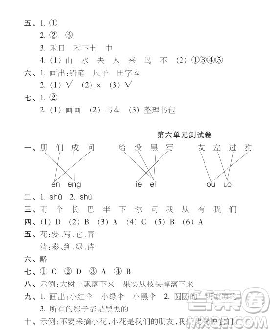 2019-2020時代學(xué)習(xí)報語文周刊統(tǒng)編版一年級上學(xué)期試卷答案