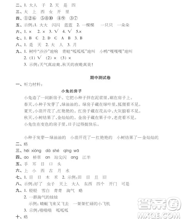 2019-2020時代學(xué)習(xí)報語文周刊統(tǒng)編版一年級上學(xué)期試卷答案
