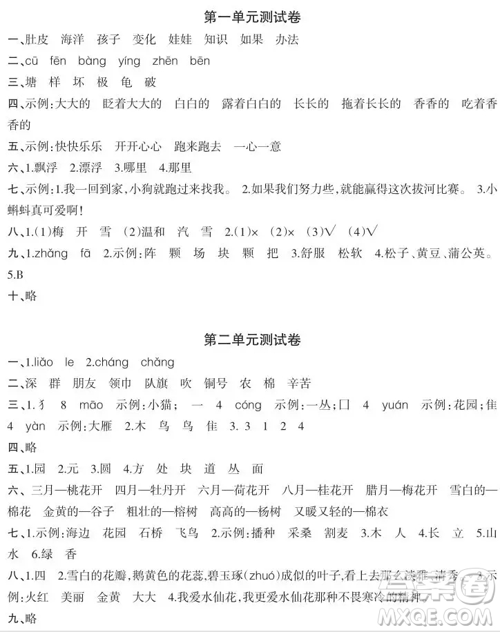 2019-2020時代學(xué)習(xí)報語文周刊統(tǒng)編版二年級上學(xué)期試卷答案