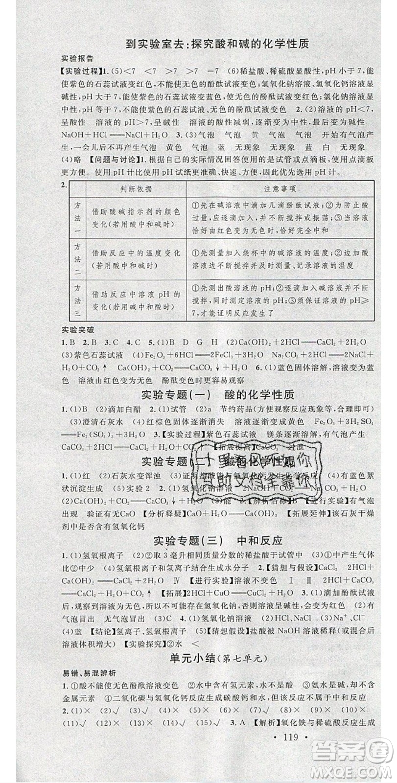 廣東經(jīng)濟出版社2020年春名校課堂九年級化學(xué)下冊魯教版答案