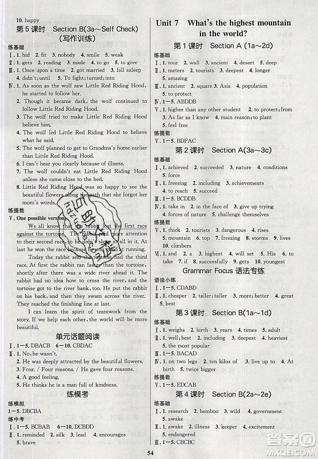 志鴻優(yōu)化系列叢書2020初中同步學(xué)考優(yōu)化設(shè)計(jì)八年級(jí)英語下冊人教版答案