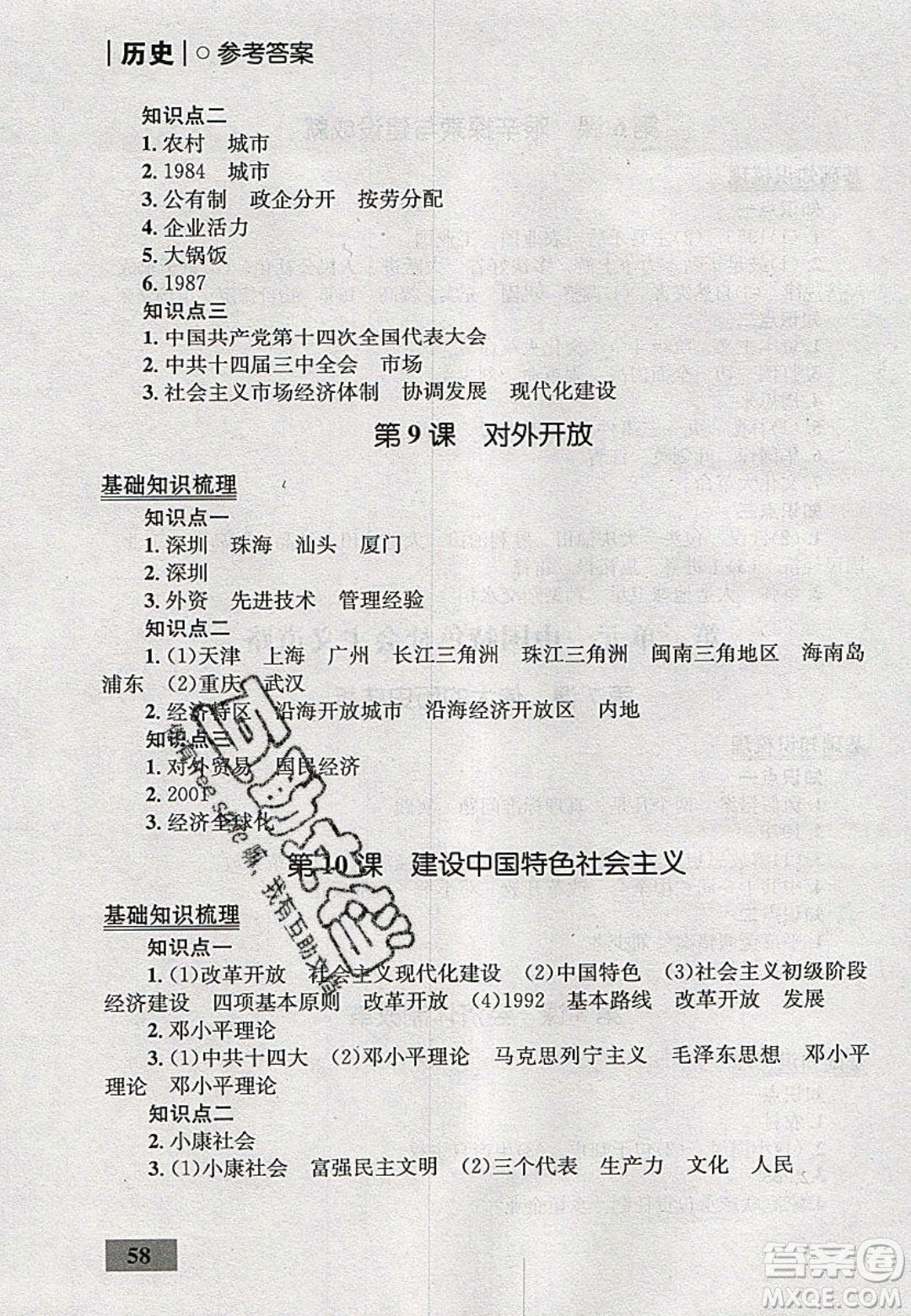 志鴻優(yōu)化系列叢書2020初中同步學(xué)考優(yōu)化設(shè)計八年級歷史下冊人教版答案