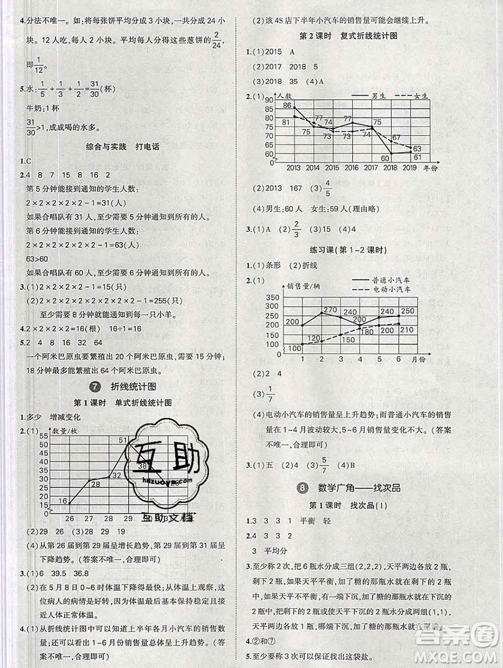 長(zhǎng)江出版社2020春黃岡狀元成才路狀元作業(yè)本五年級(jí)數(shù)學(xué)下冊(cè)人教版答案