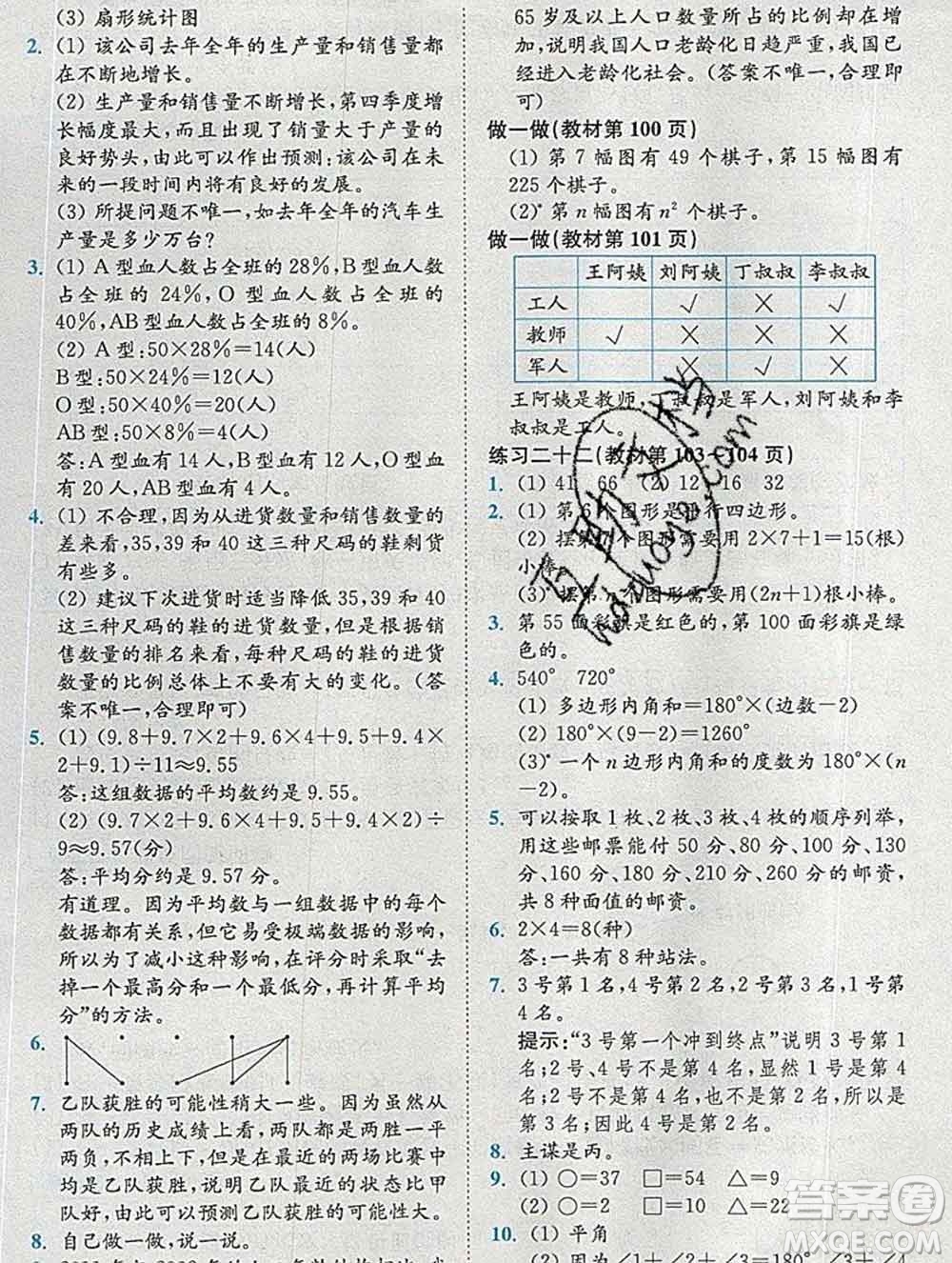 2020春全易通小學(xué)數(shù)學(xué)六年級(jí)下冊(cè)人教版河北專版答案