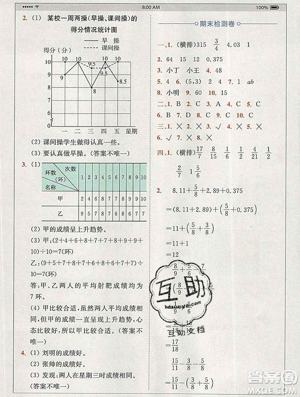2020春全易通小學(xué)數(shù)學(xué)五年級(jí)下冊(cè)青島版答案