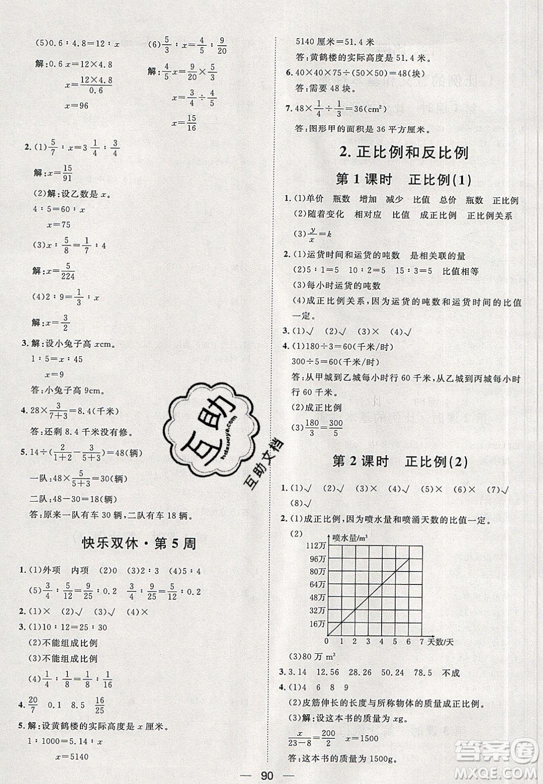 2020年陽(yáng)光計(jì)劃第一步六年級(jí)數(shù)學(xué)下冊(cè)人教版答案
