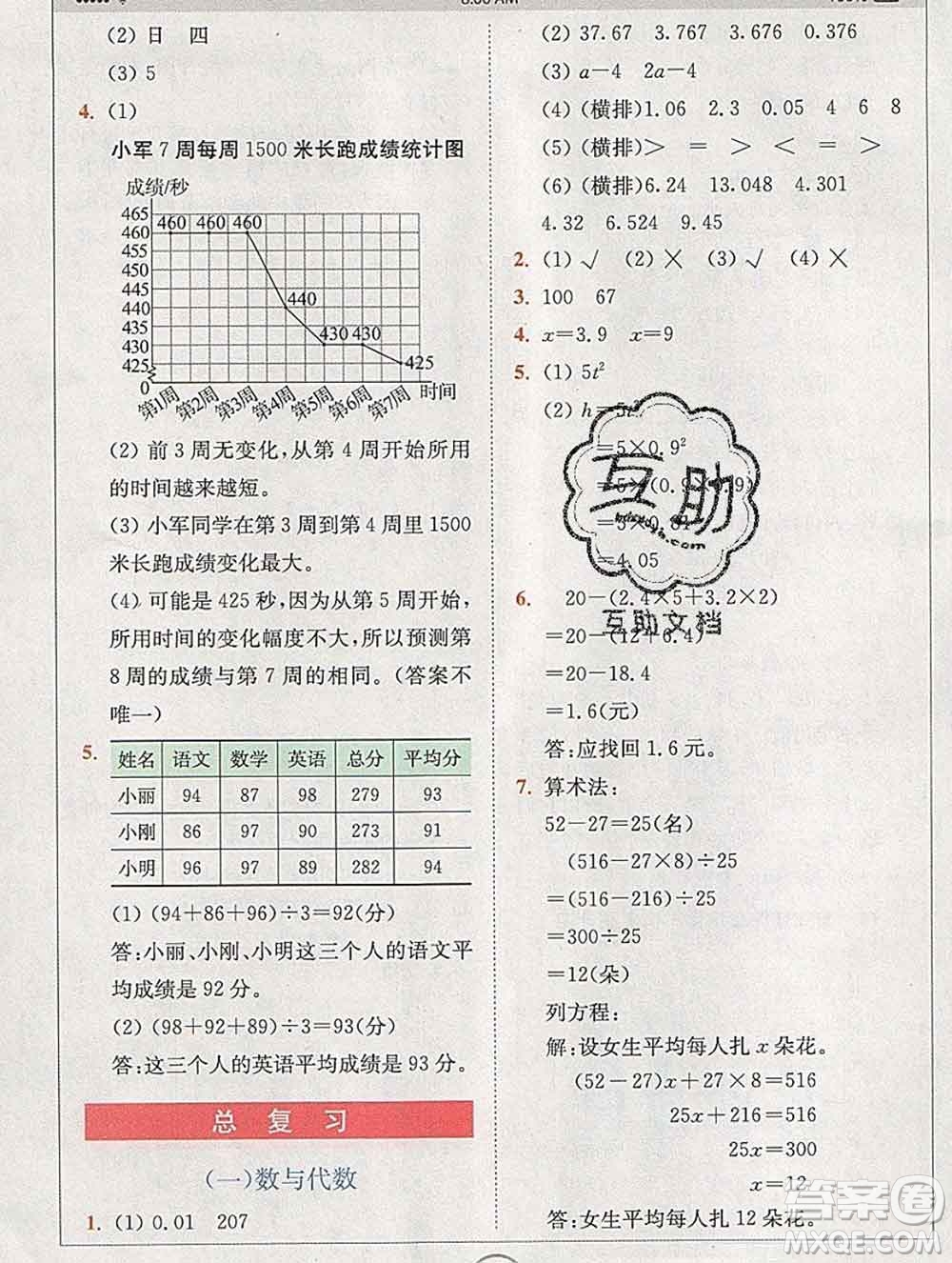 2020春全易通小學(xué)數(shù)學(xué)四年級(jí)下冊(cè)北師版答案