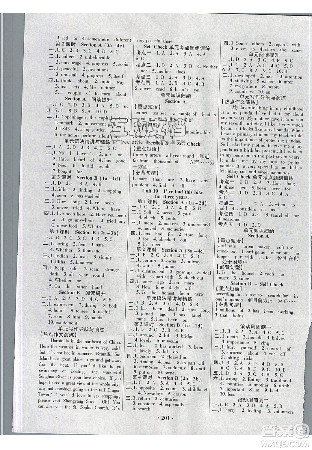 新疆文化出版社2020春課時(shí)掌控八年級(jí)英語(yǔ)下冊(cè)人教版答案