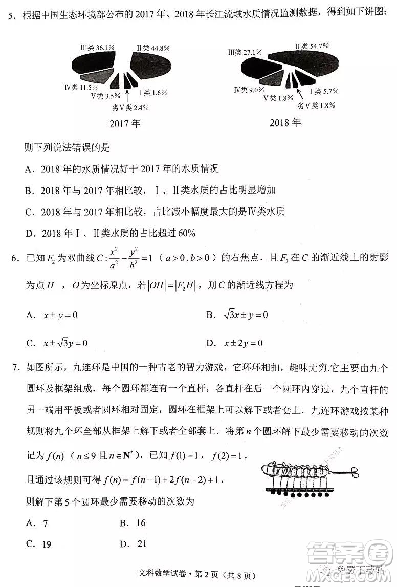 昆明市2020屆高三三診一模摸底診斷測試文科數(shù)學(xué)試題及答案