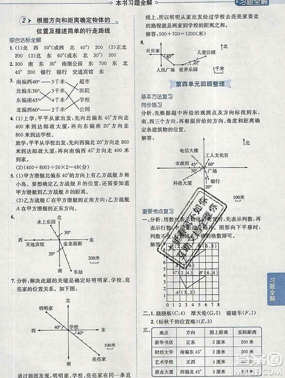 2020春小學(xué)教材全解五年級數(shù)學(xué)下冊青島版六三制答案