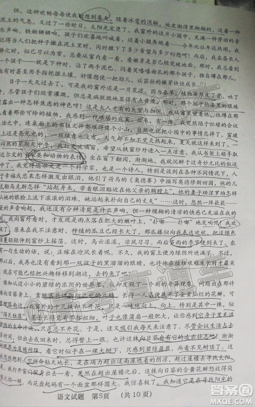 渭南市2020年高三教學(xué)質(zhì)量檢測(cè)I語(yǔ)文試題及答案