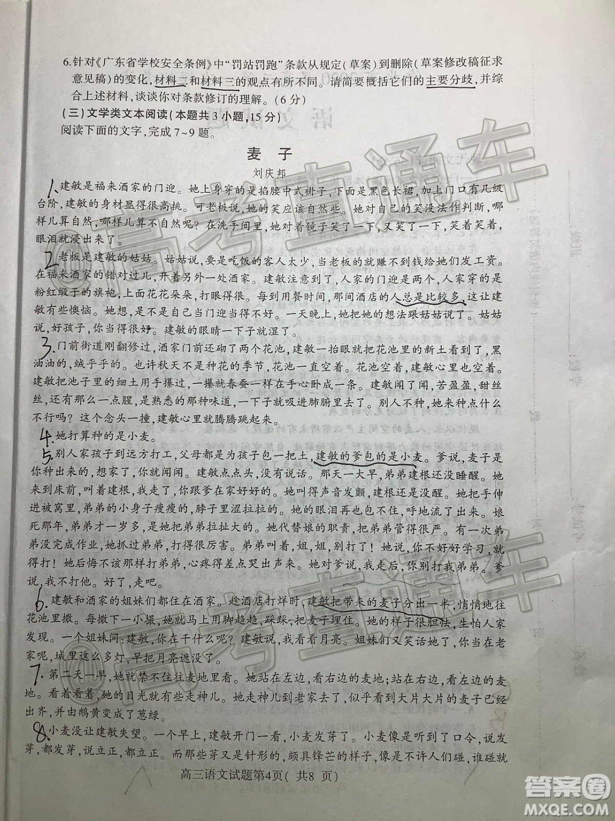 淮北市2020屆高三第一次模擬考試語文試題及答案