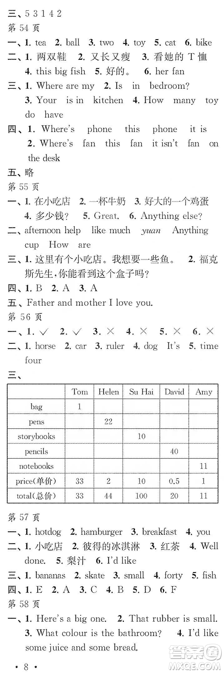 江蘇鳳凰教育出版社2020快樂(lè)寒假每一天小學(xué)四年級(jí)答案