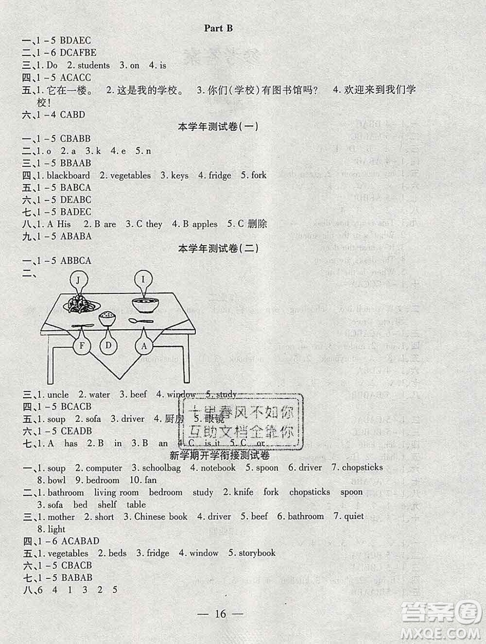 海南出版社2020年品優(yōu)課堂系列快樂假期寒假四年級英語人教版答案