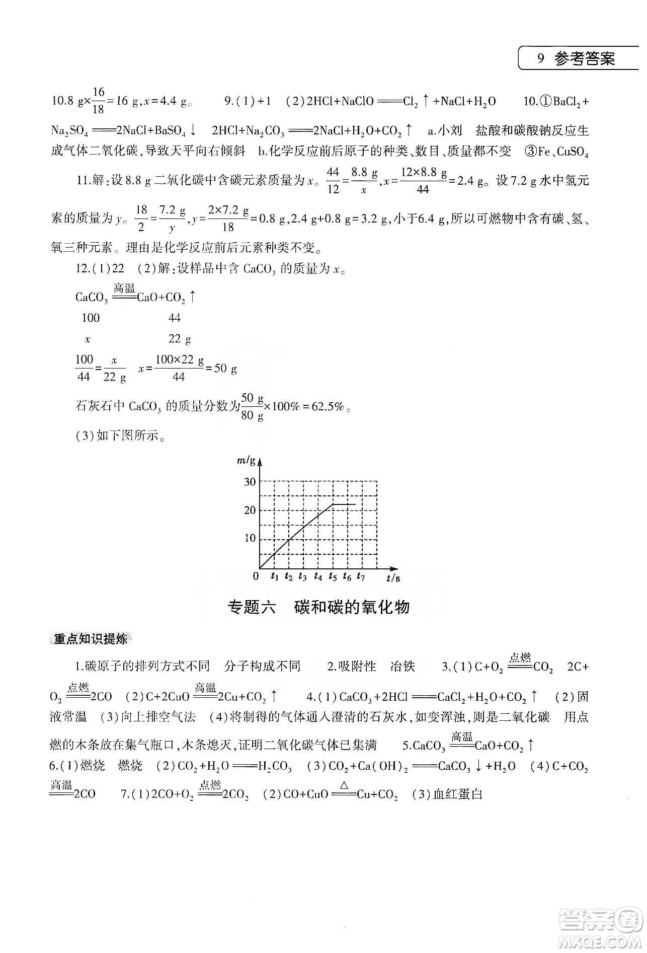大象出版社2020化學(xué)寒假作業(yè)本九年級(jí)通用版答案