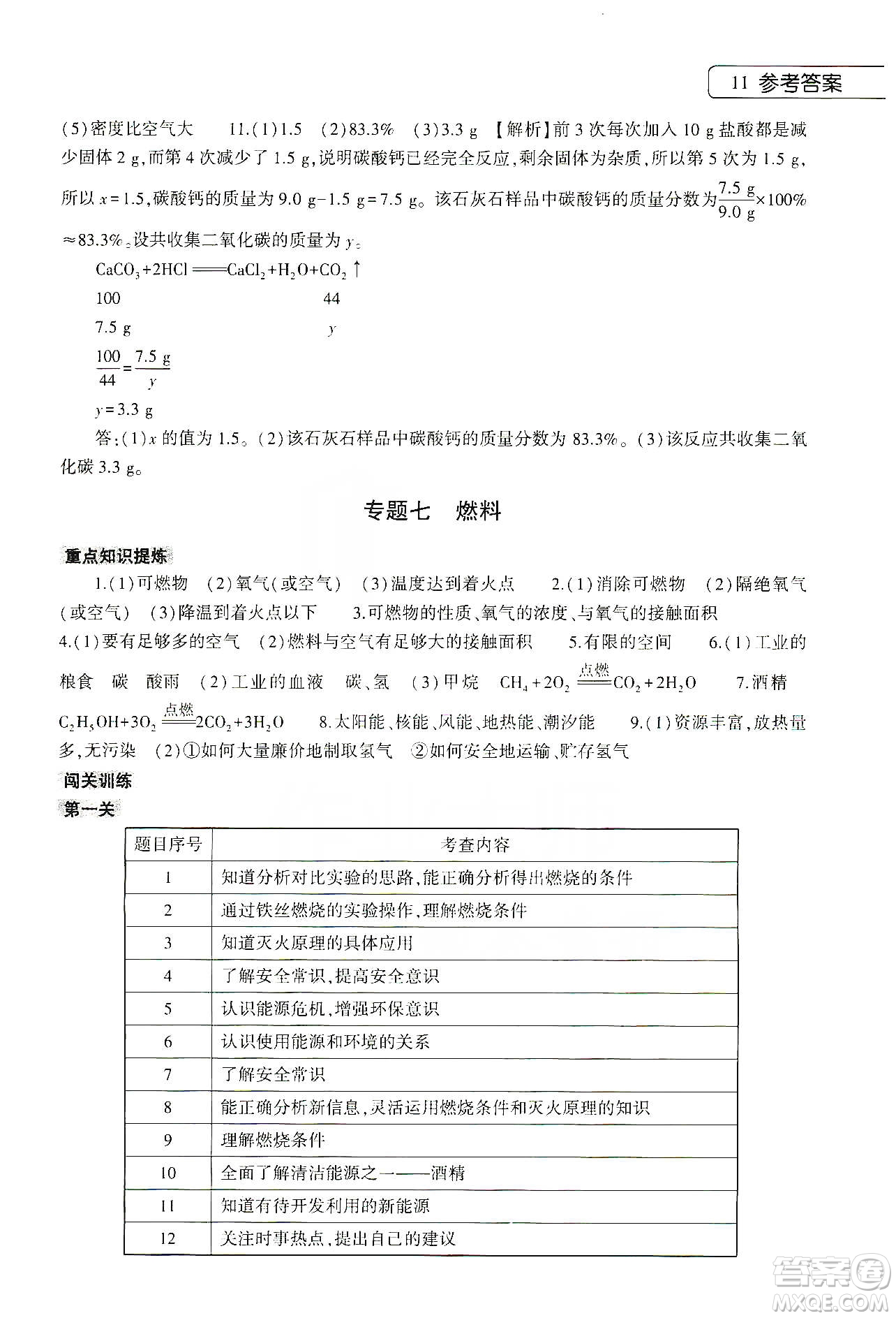 大象出版社2020化學(xué)寒假作業(yè)本九年級(jí)通用版答案