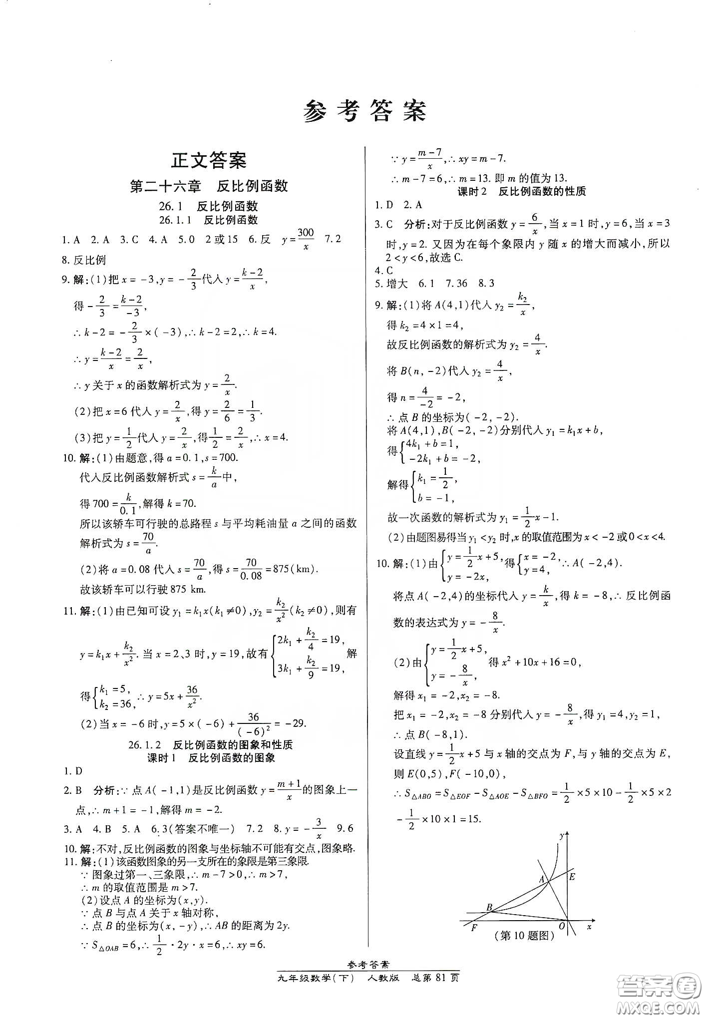 陽光出版社匯文圖書2020卓越課堂九年級(jí)數(shù)學(xué)下冊(cè)人教版答案