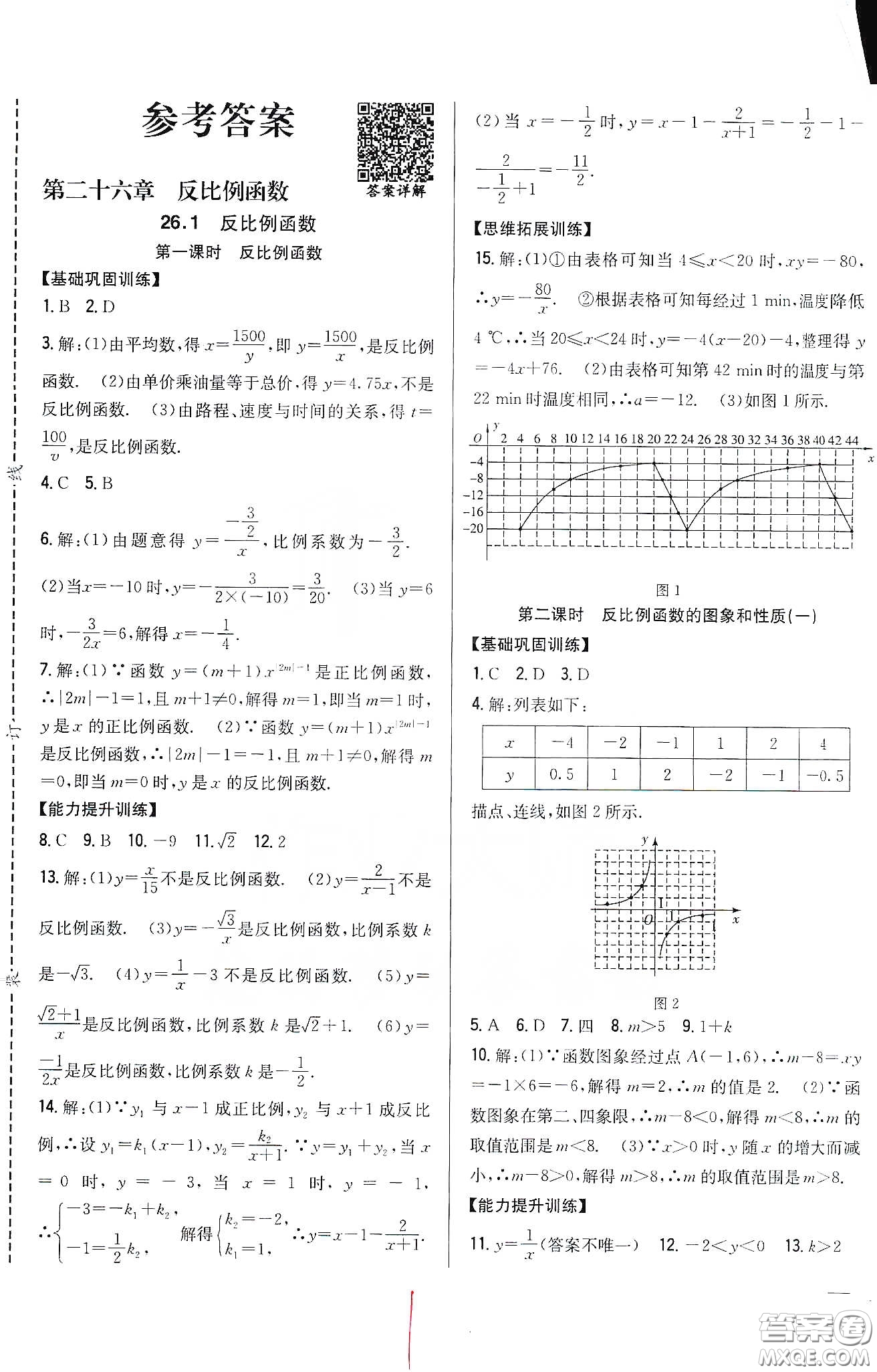 吉林人民出版社2020春全科王同步課時練習(xí)九年級數(shù)學(xué)下冊新課標(biāo)人教版答案
