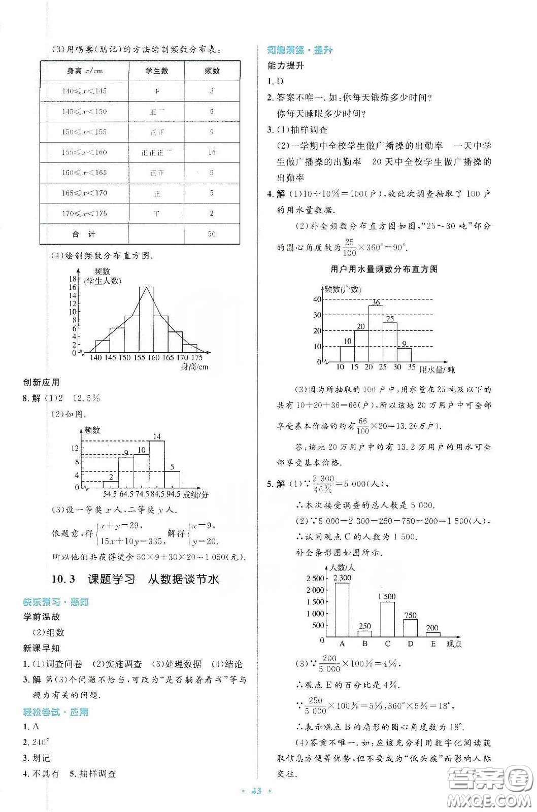 人民教育出版社2020初中同步測控優(yōu)化設(shè)計七年級數(shù)學(xué)下冊人教版答案