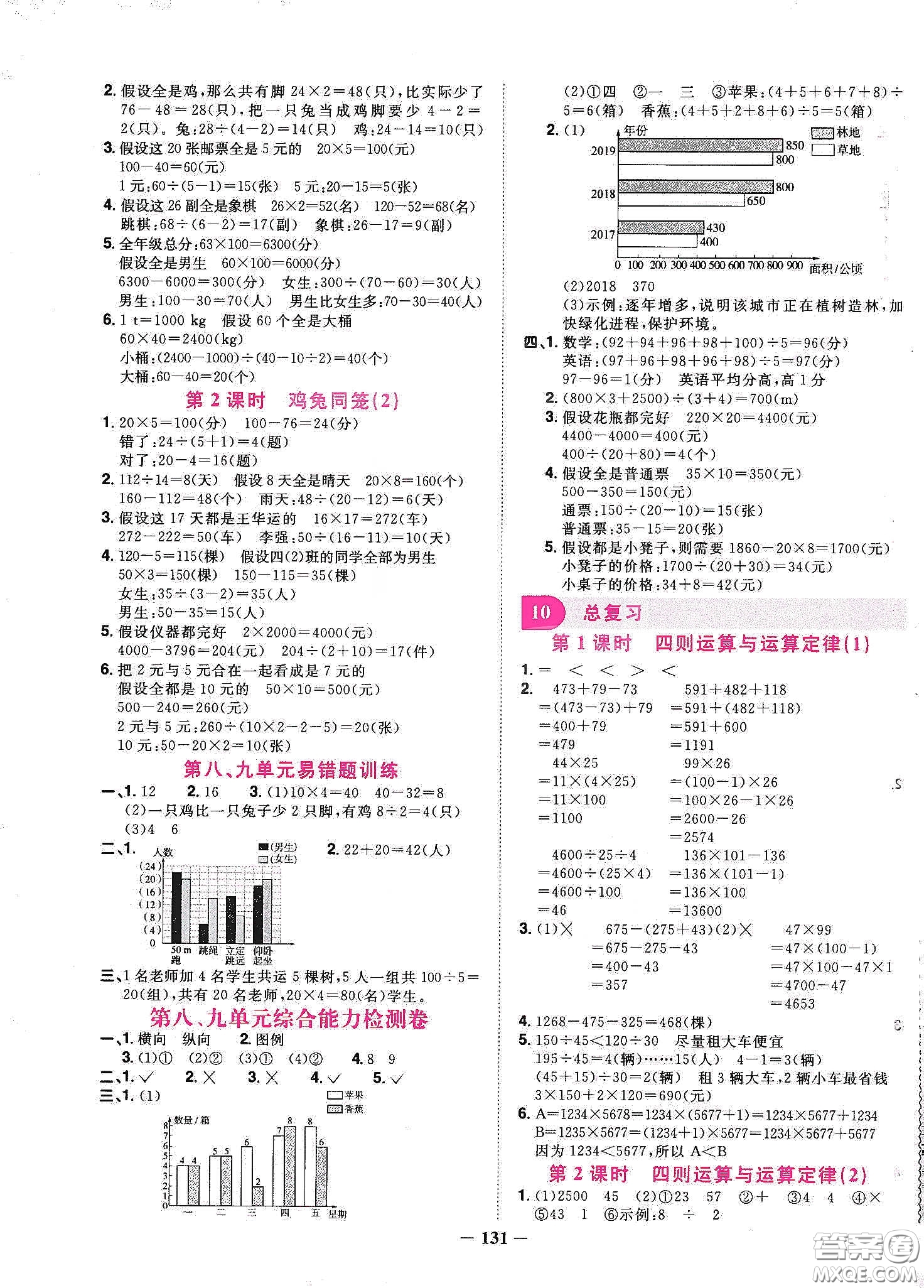 宇軒圖書2020春陽(yáng)光同學(xué)課時(shí)優(yōu)化作業(yè)四年級(jí)數(shù)學(xué)下冊(cè)人教版天津適用答案