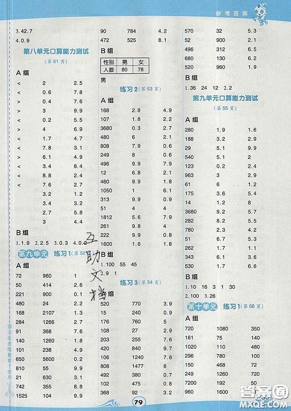 安徽教育出版社2020年星級口算天天練三年級數(shù)學(xué)下冊蘇教版答案