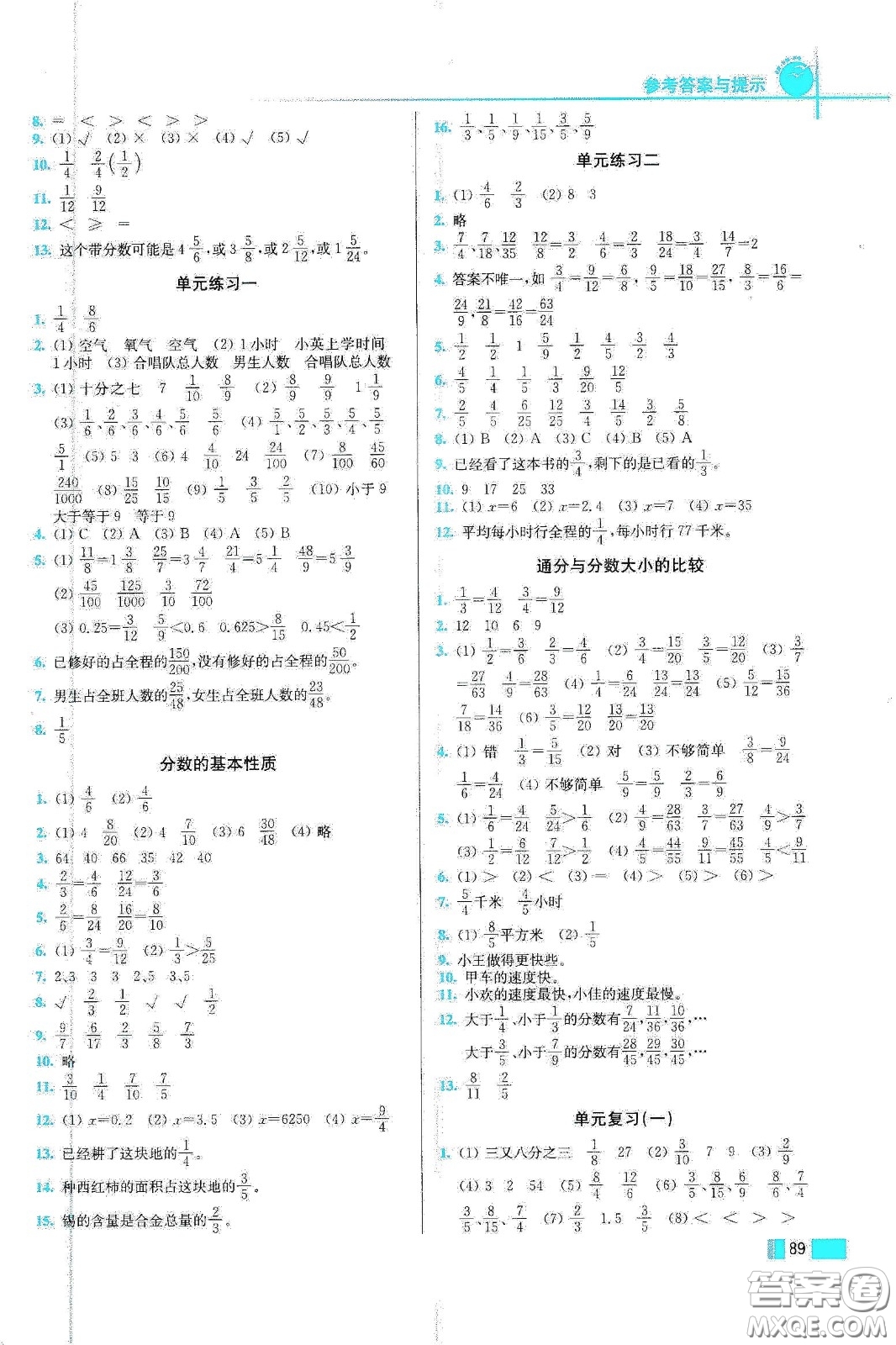 東南大學(xué)出版社2020名師點撥培優(yōu)訓(xùn)練五年級數(shù)學(xué)下冊江蘇版答案
