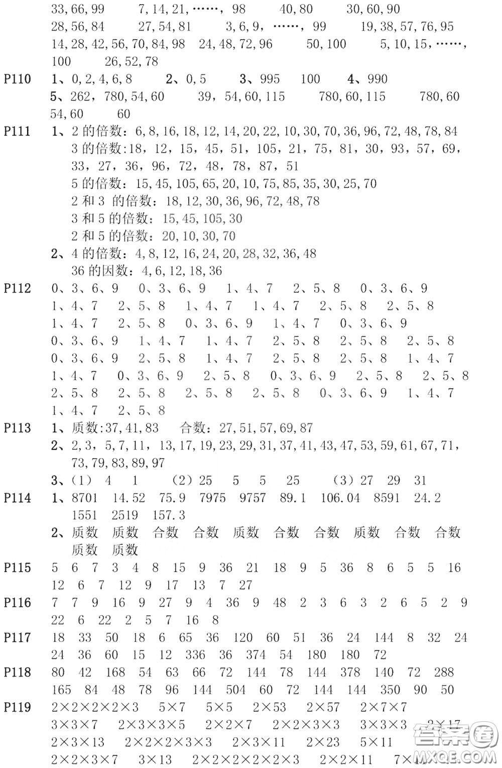 河海大學(xué)出版社2020年瘋狂口算小學(xué)數(shù)學(xué)口算題卡5年級(jí)參考答案