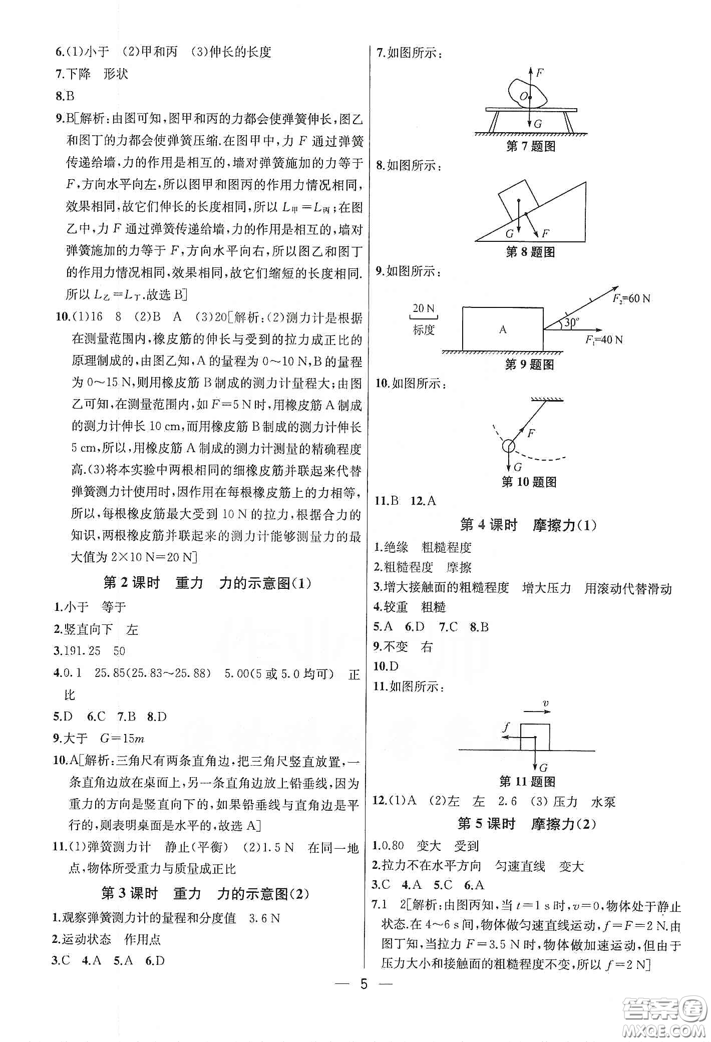 南京大學(xué)出版社2020提優(yōu)訓(xùn)練課課練八年級(jí)物理下冊(cè)課標(biāo)江蘇版答