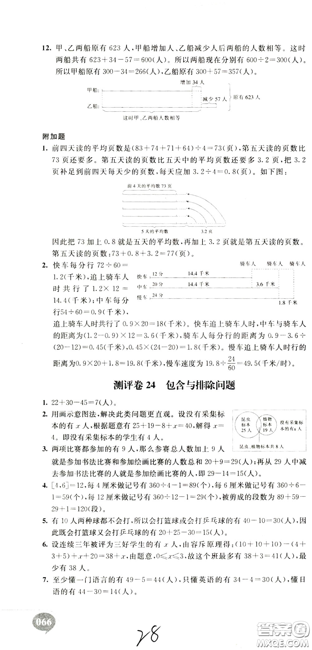2020年小學奧數(shù)典型題舉一反三沖刺100分測評卷五年級參考答案