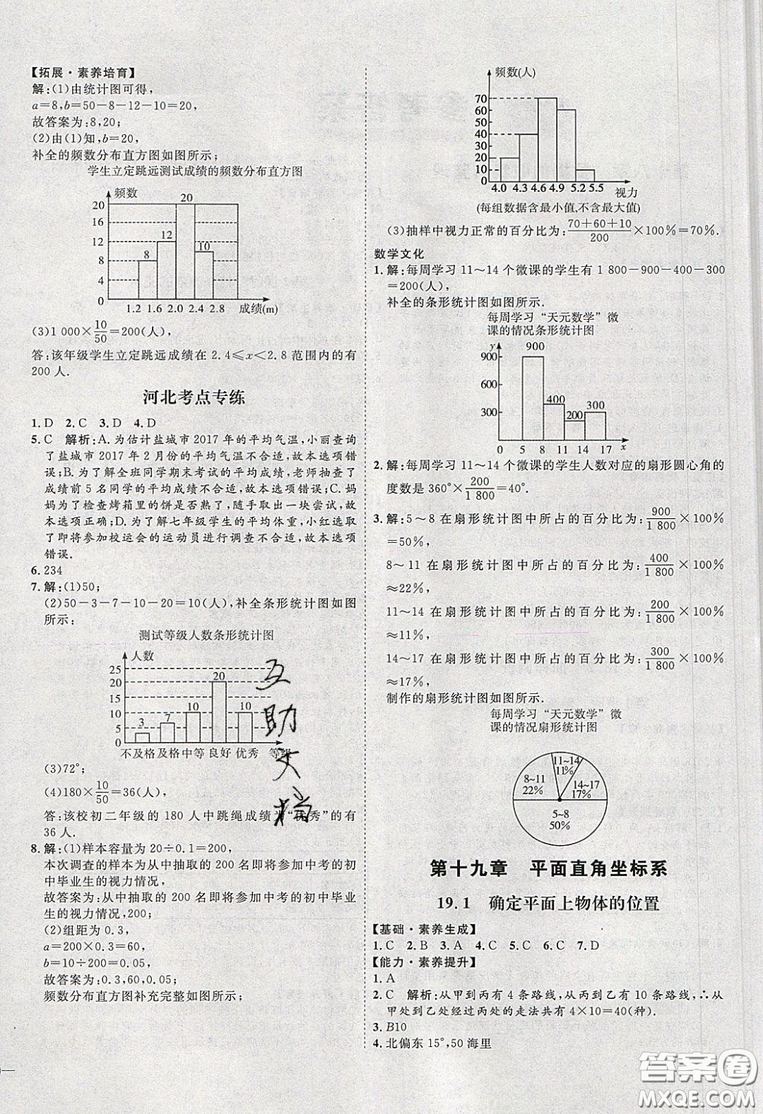 2020春優(yōu)加學(xué)案課時(shí)通八年級(jí)數(shù)學(xué)下冊N版河北專用答案