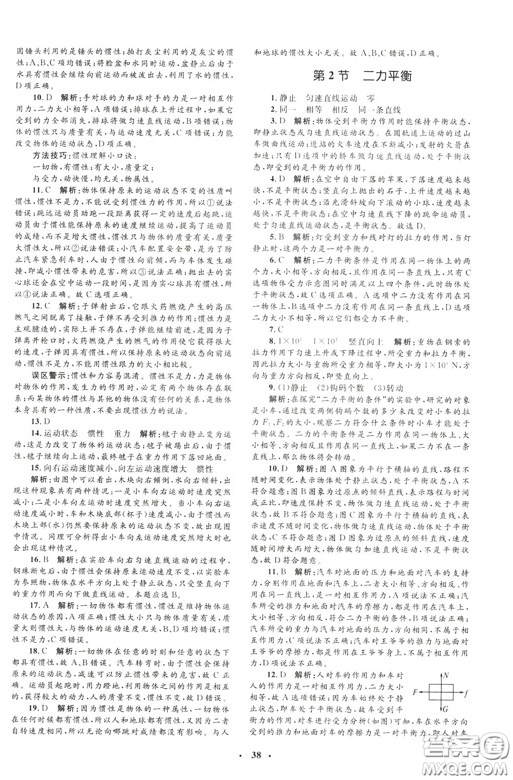 鐘書(shū)金牌2020年非常1+1完全題練八年級(jí)下冊(cè)物理R版人教版參考答案