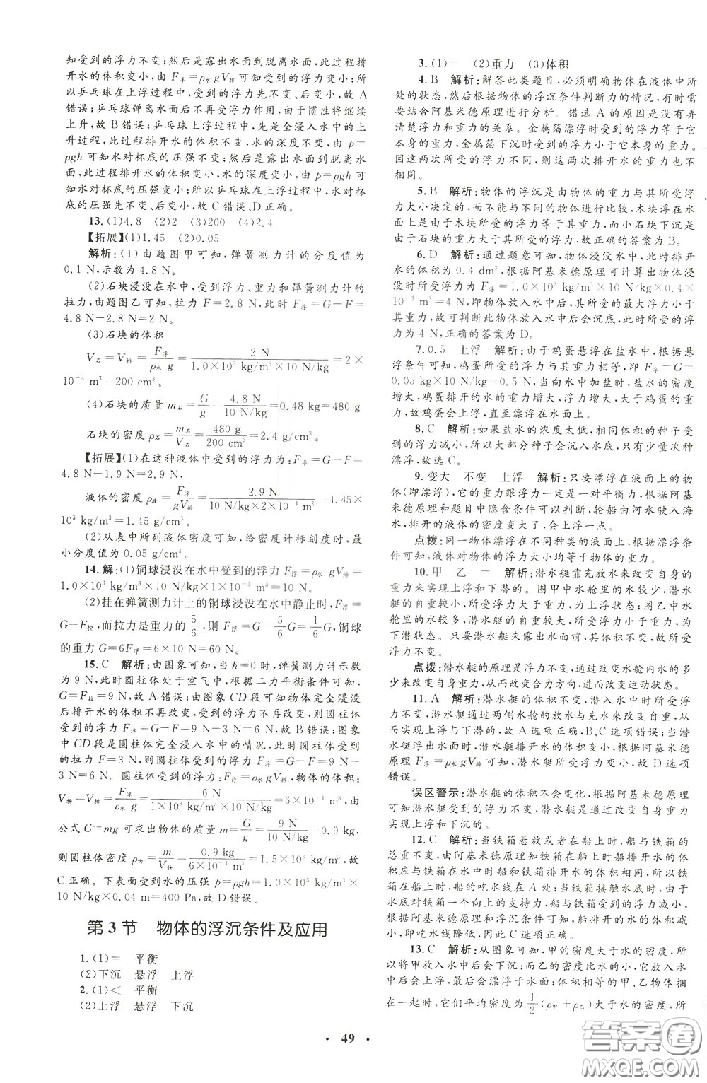 鐘書(shū)金牌2020年非常1+1完全題練八年級(jí)下冊(cè)物理R版人教版參考答案