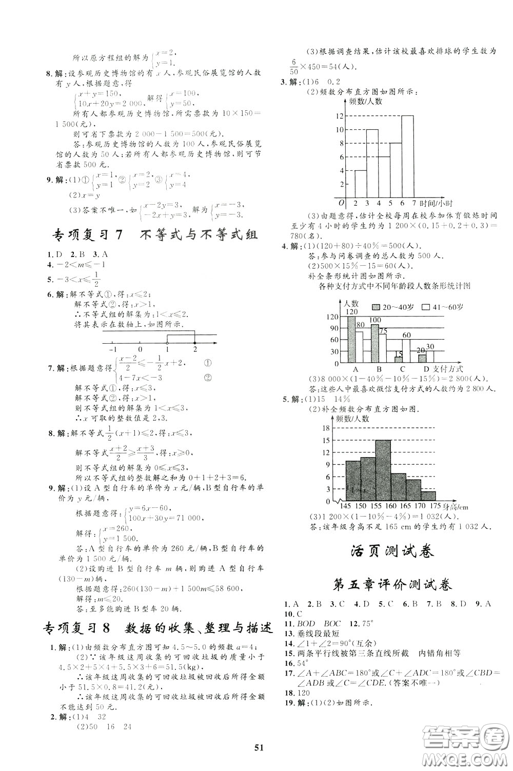鐘書金牌2020年非常1+1完全題練七年級下冊數(shù)學(xué)R版人教版參考答案
