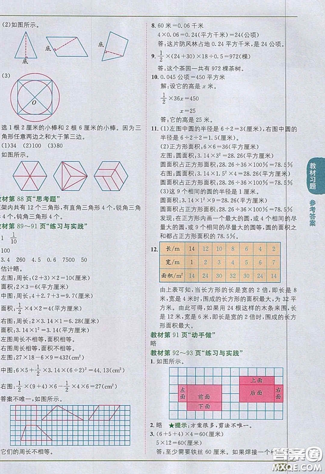 江蘇鳳凰教育出版社義務(wù)教育教科書(shū)2020數(shù)學(xué)六年級(jí)下冊(cè)蘇教版教材習(xí)題答案