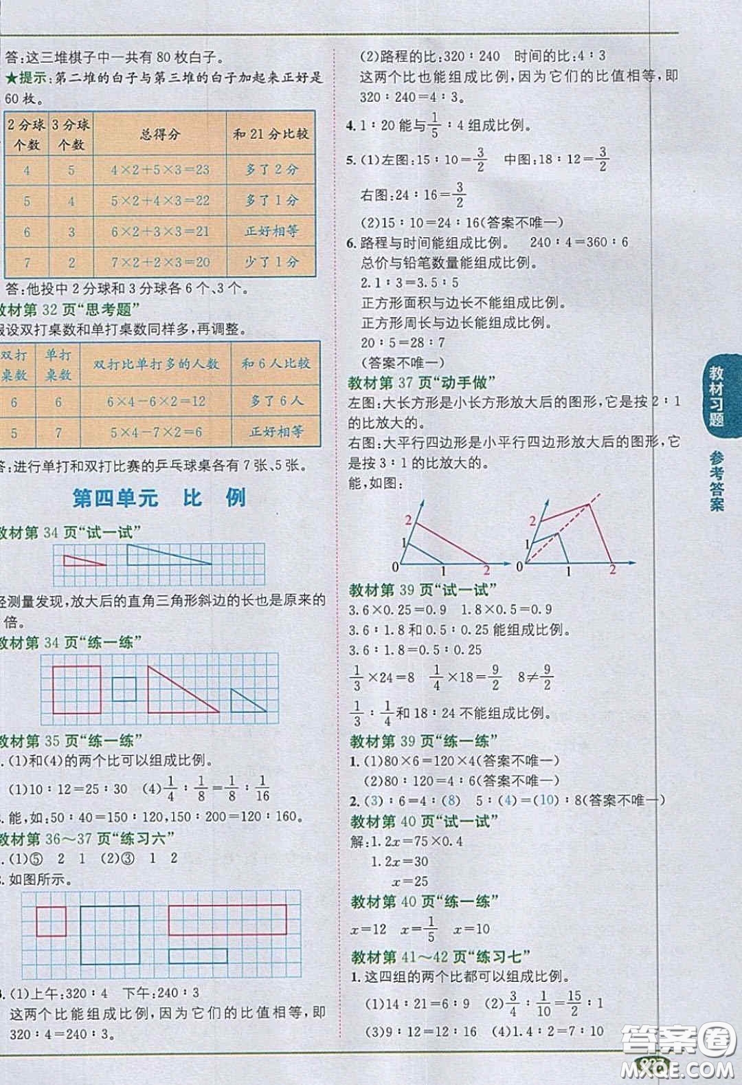 江蘇鳳凰教育出版社義務(wù)教育教科書(shū)2020數(shù)學(xué)六年級(jí)下冊(cè)蘇教版教材習(xí)題答案