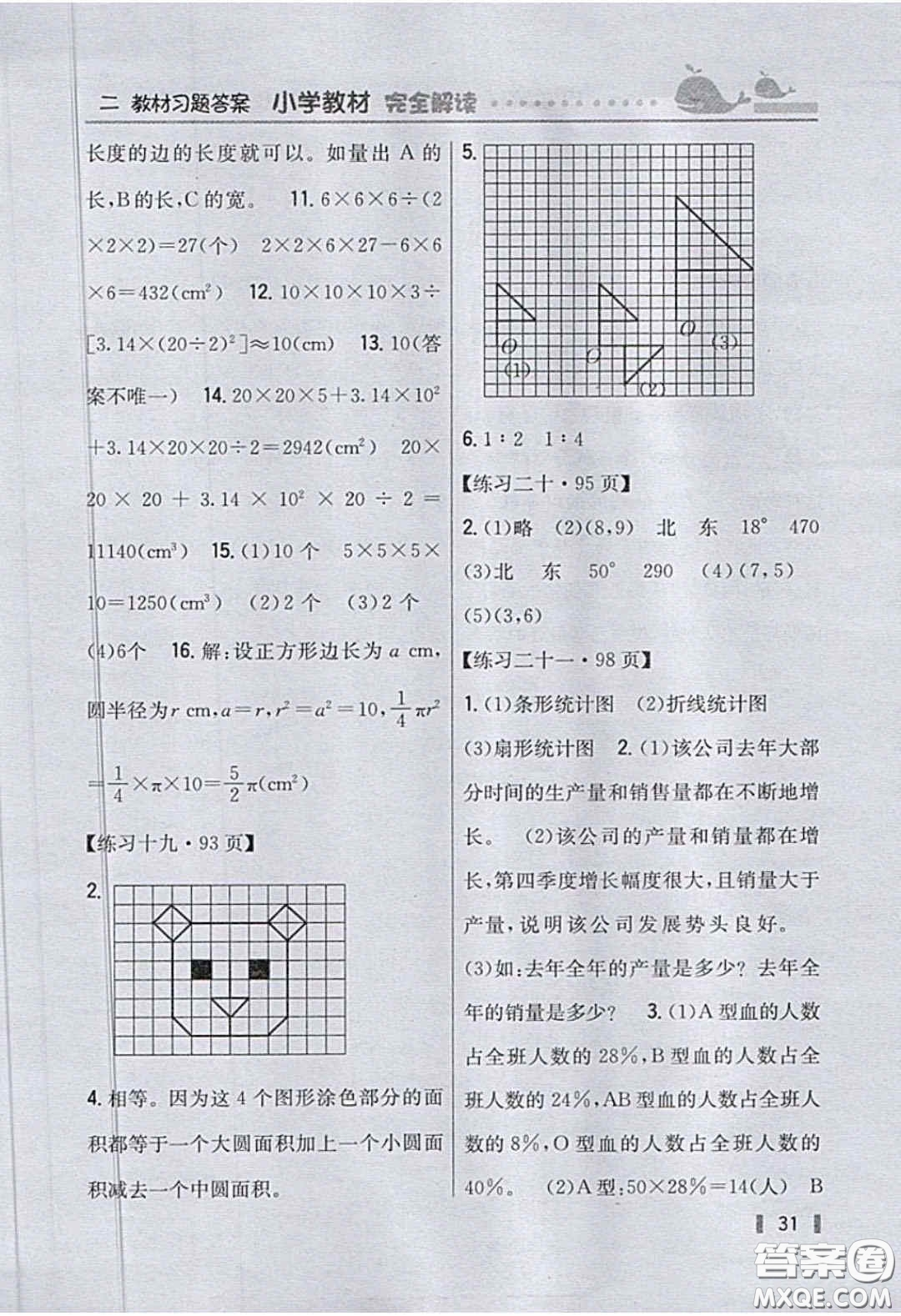 人民教育出版社義務(wù)教育教科書2020數(shù)學(xué)六年級下冊人教版教材習(xí)題答案