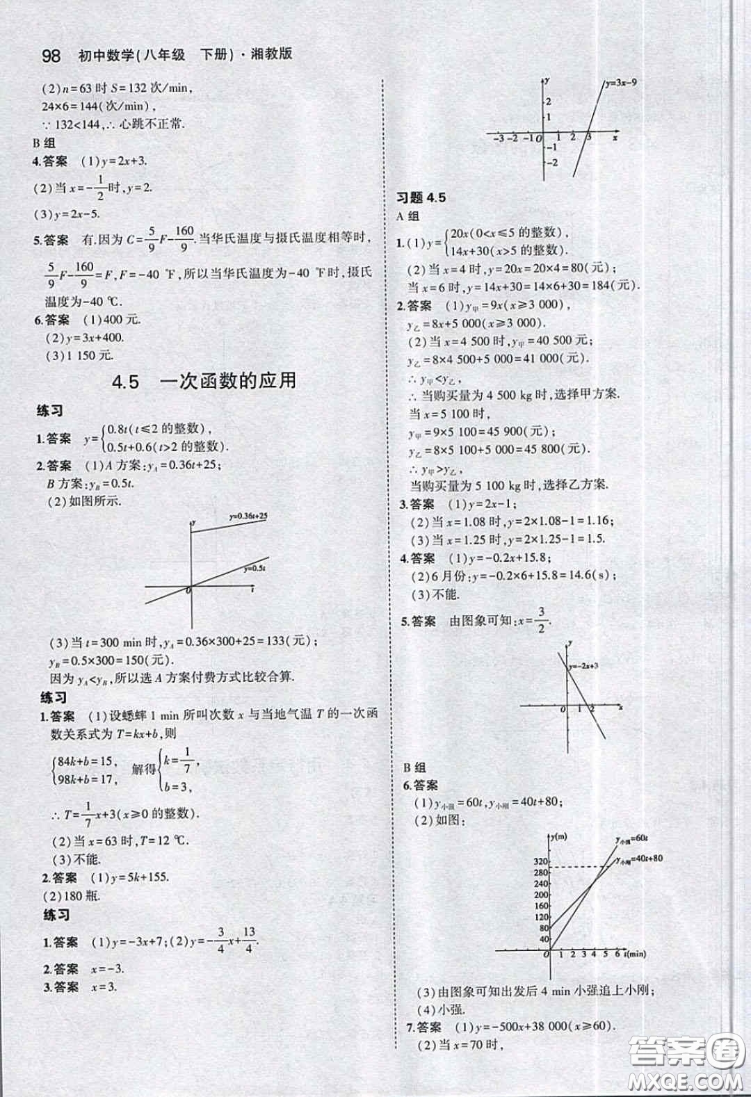 湖南教育出版社2020義務(wù)教育教科書(shū)八年級(jí)數(shù)學(xué)下冊(cè)湘教版課后習(xí)題答案